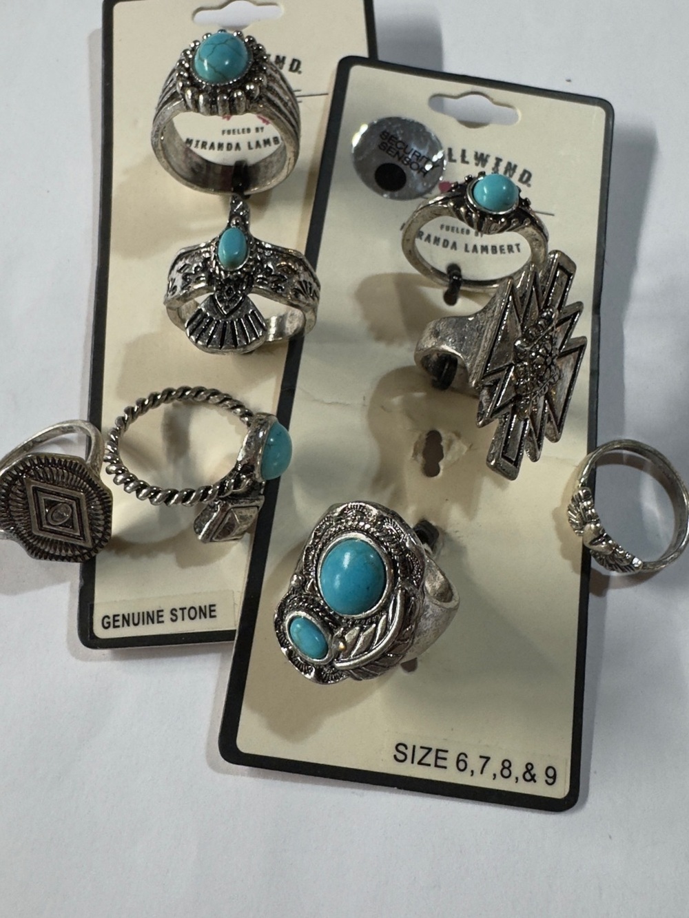 Idyllwind Silver-Tone Turquoise Stackable Ring Set - Blue - Picture 4 of 4